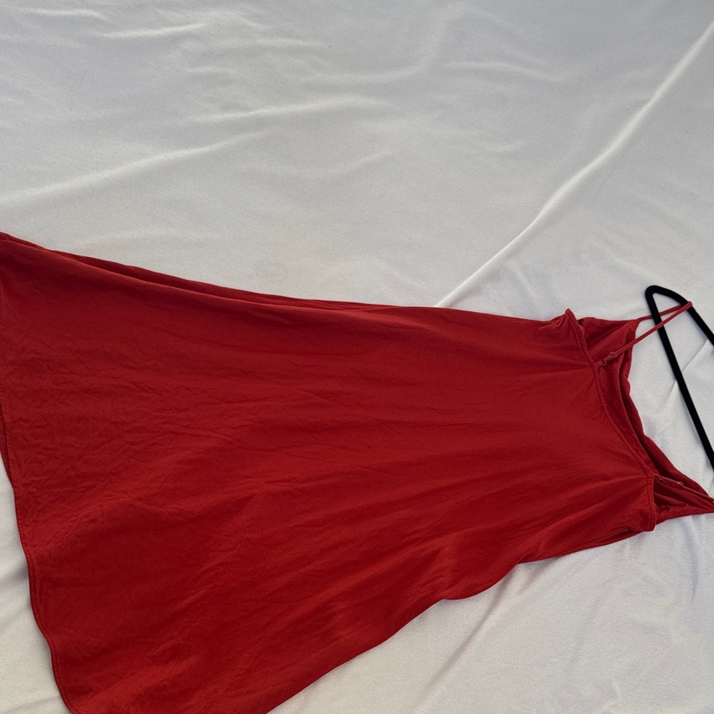 Loft Orange Red Cowl neck Slip Dress 6 - Picture 8 of 9